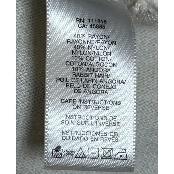 Open Relaxed Cardigan Layer Long Angora Sweater Michael Kors Cream Womens L / XL - Picture 5 of 5